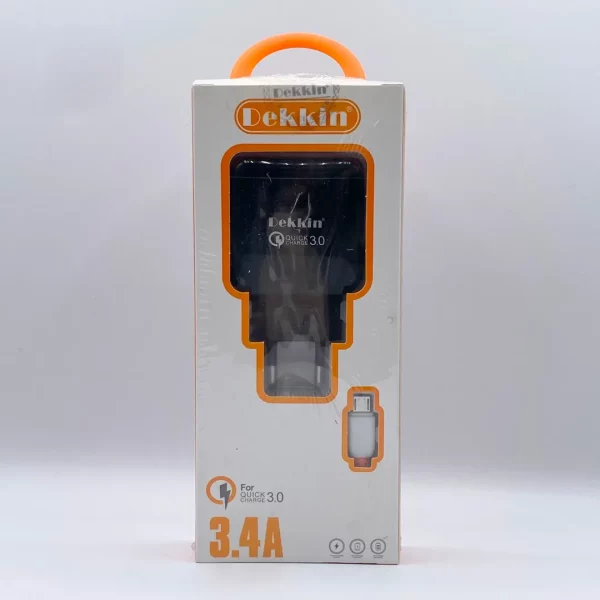 شارژر دیواری دکین DEKKIN مدل DK-2668 به همراه کابل تبدیل microUSB