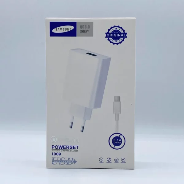 شارژر سامسونگ مدل Powerset QC3.0 همراه با کابل mivroUSB ارجینال